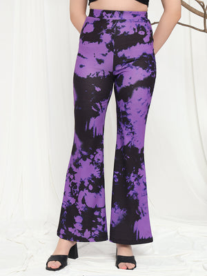 TANDUL  Women Regular Fit Purple Lycra Blend Trousers