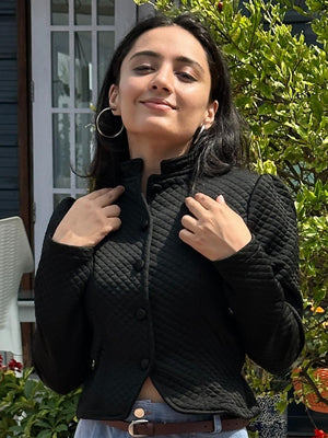 TANDUL Women Sleek Black Jacket