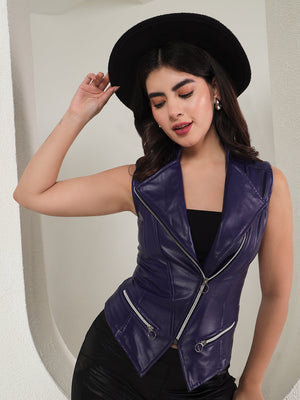 TANDUL  Women Solid Leather Jacket