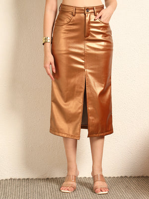 TANDUL Women Metallic Golden Skirt