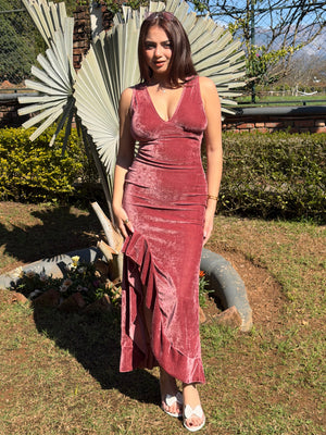 TANDUL Women Alluring Velvet Dress