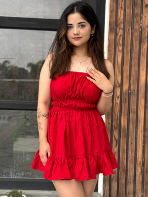 TANDUL Women Stunning Red Dress