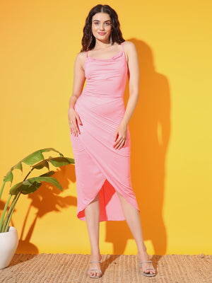 TANDUL  Women Pleated Pink Dress