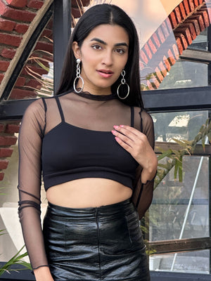 TANDUL Women Styliosh Black Crop Top
