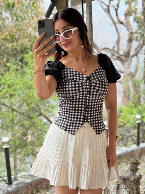 TANDUL Women stunning checked Crop Top