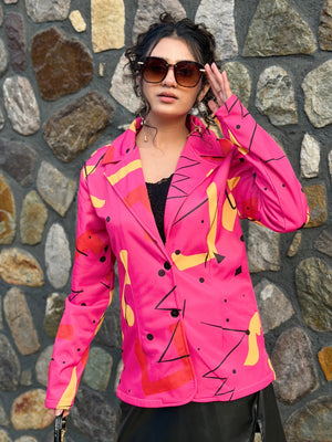 TANDUL Women Striking Pink Blazer
