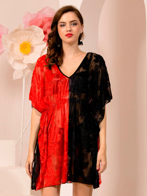 TANDUL  Women Kimono Style Half Sleeve Multicolor Shrug
