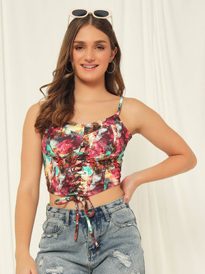 TANDUL  Casual Sleeveless Printed Women Multicolor Top