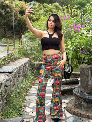 TANDUL Women Multicolour Flared Trousers