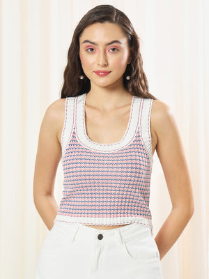 TANDUL  Casual Sleeveless Printed Women Multicolor Top