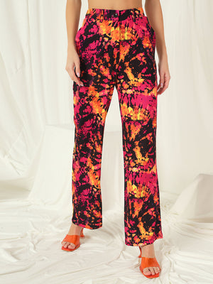 TANDUL  Women Regular Fit Multicolor Lycra Blend Trousers