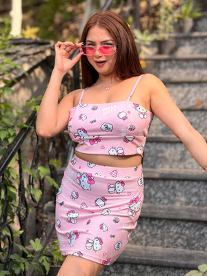 TANDUL Women Adorable Hello Kitty Printed Co-ord Set