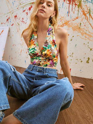 TANDUL  Casual Sleeveless Printed Women Multicolor Top