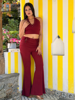 TANDUL Women Chic Maroon Co-ord Set