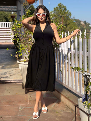 TANDUL Women Stunning Black Dress