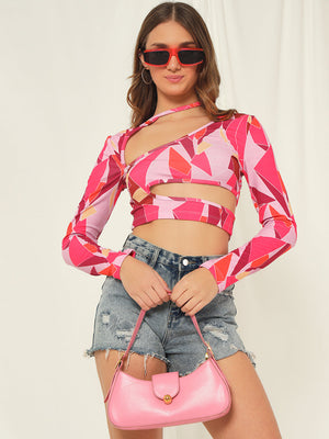 TANDUL  Casual Regular Sleeves Geometric Print Women Multicolor Top