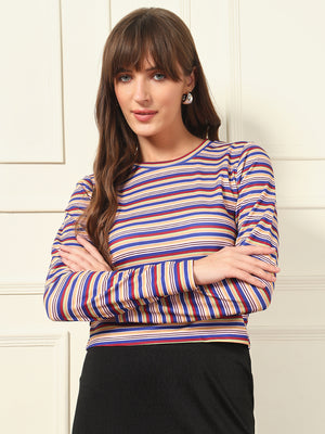 Casual Regular Sleeves Printed Women Multicolor Top