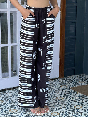 TANDUL Women Musical Notes Patterned Trouser