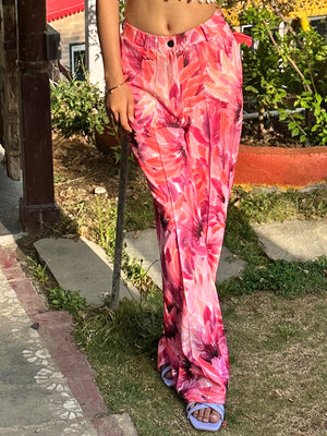 TANDUL Women Pink Feather Printed Trouser