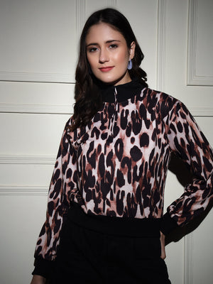 TANDUL  Women Full Sleeve Animal Print Sweatshirt