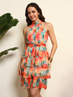 TANDUL Women Stunning Floral Georgette Dress