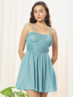 TANDUL  Women Fit and Flare Blue Dress