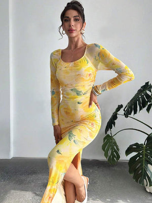 TANDUL  Women Bodycon Yellow Dress