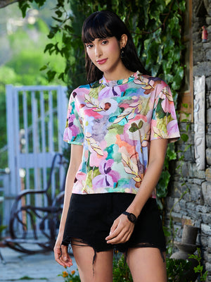 TANDUL Women Multicolor Printed T-shirt