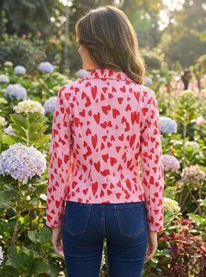 TANDUL Fleece Floral Print Coat