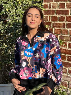 TANDUL Women Vibrant Multicolor Printed Sweatshirt
