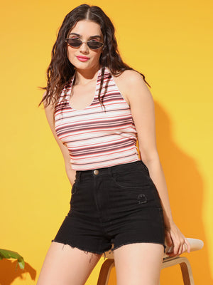 TANDUL  Casual Sleeveless Printed Women Multicolor Top