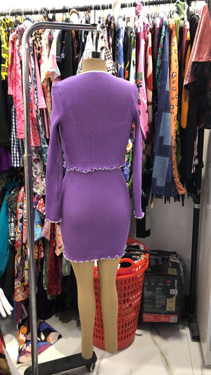 TAN DUL Women Stunning Purple Dress with Jacket