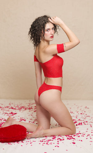ELTIRE Elegant Red Two Piece Lingerie Set