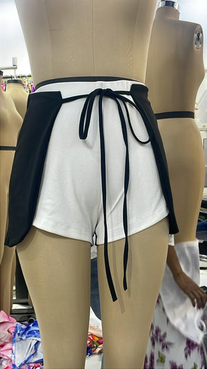 TANDUL Women Chic Black and White Shorts