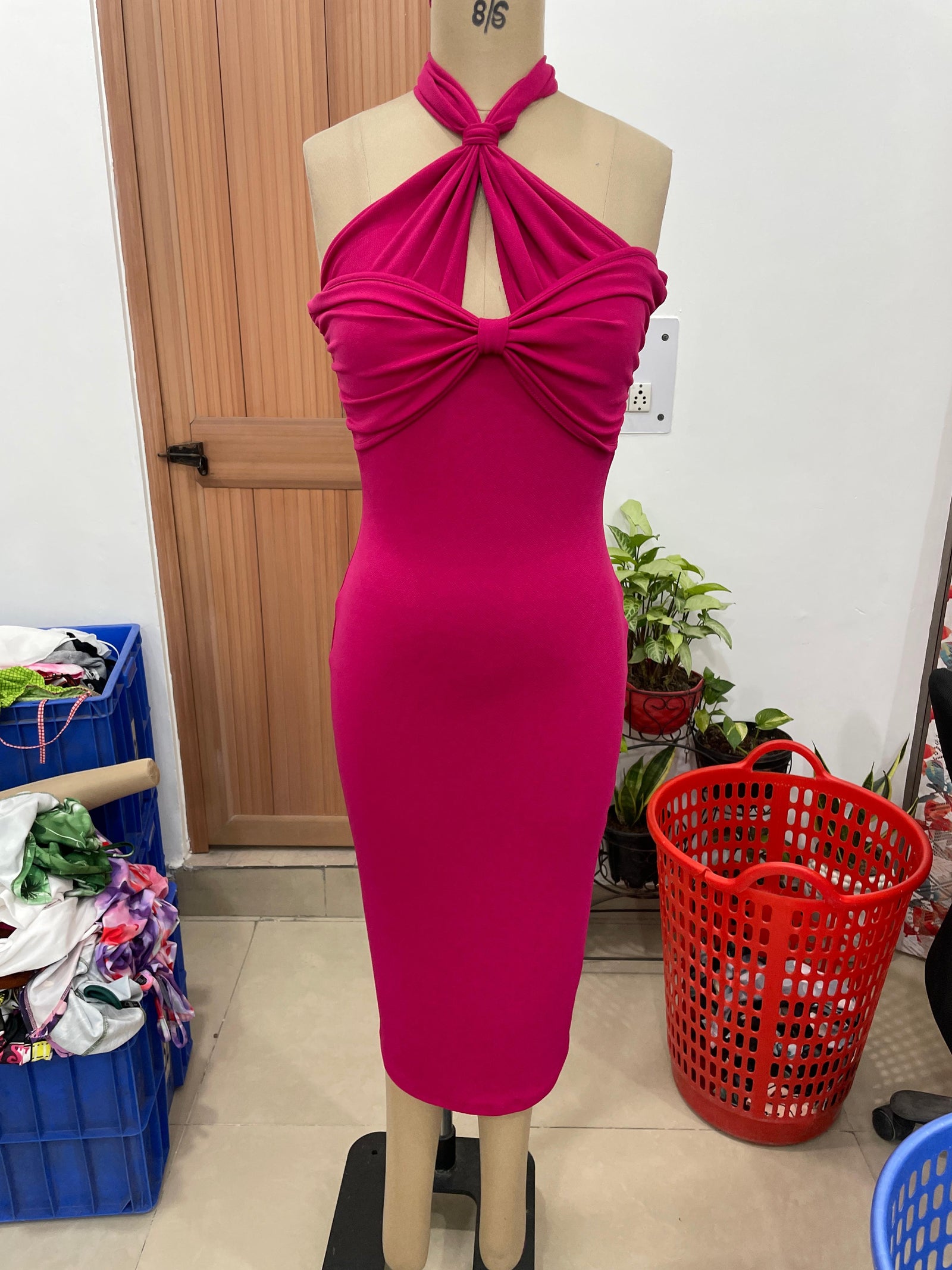 TANDUL Women Bodycon Fuchsia Pink Dress