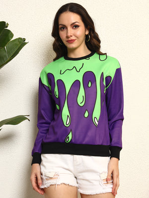 TANDUL Women Purple Printed Sweatshirt