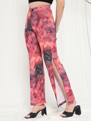 TANDUL  Women Regular Fit Pink Lycra Blend Trousers