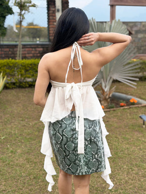 TANDUL Women Solid White Georgette Top