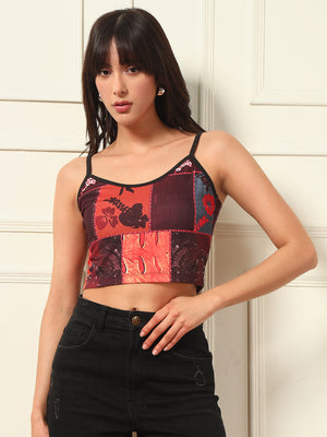TANDUL  Casual Sleeveless Printed Women Multicolor Top