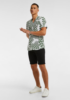 TANDUL Black and White Printed Casual Shirt
