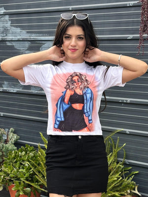 TANDUL Printed Women Round Neck Multicolor T-Shirt