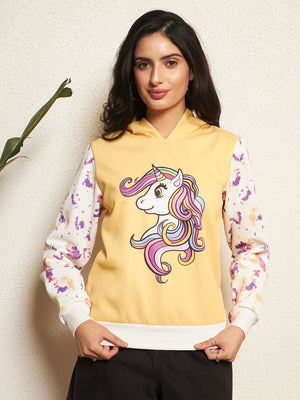 TANDUL Women Unicorn Printed Sweatshirt