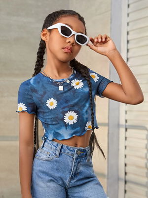 TANDUL  Girls Casual Lycra Blend Top  (Multicolor, Pack of 1)