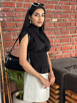 TANDUL Women Elegant Black Top