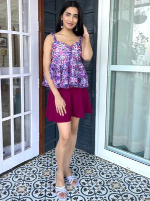 TANDUL Women Purple Floral Printed Top
