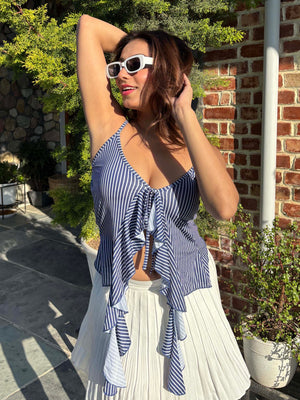 TANDUL Women Stylish Blue Striped Top