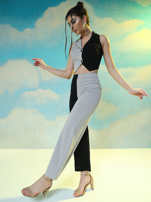 TANDUL Top Pant Co-ords Set with Coat