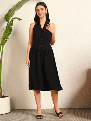 TANDUL Women Stunning Black Dress
