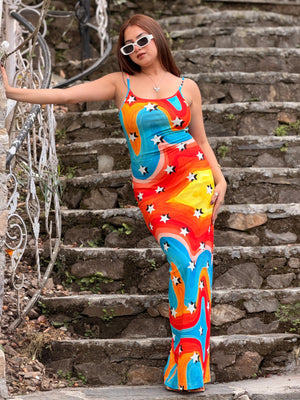 TANDUL Women Multicolor Bodycon Maxi Dress