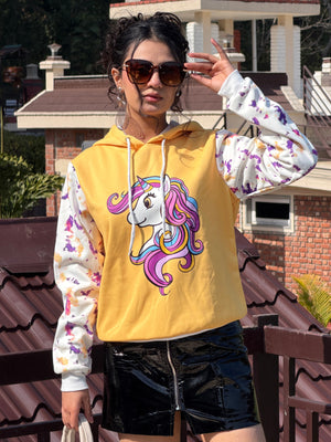TANDUL Women Unicorn Printed Sweatshirt